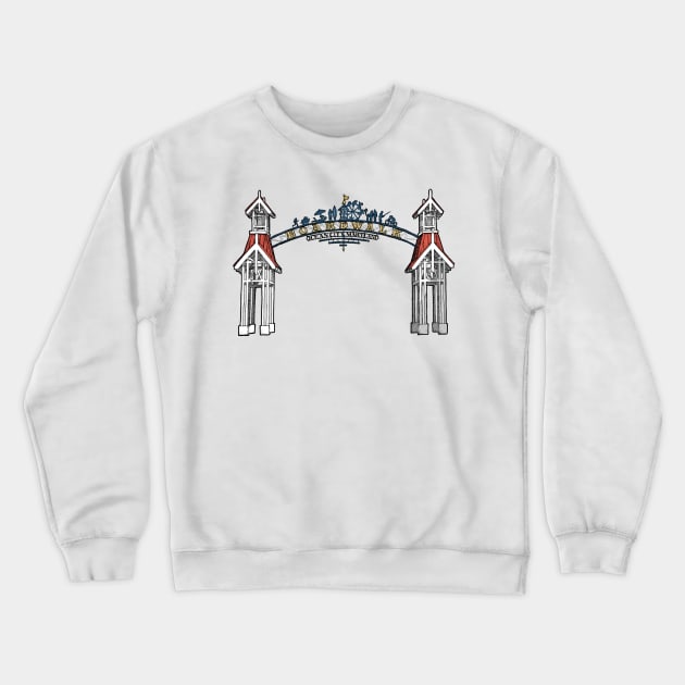 Ocean City Boardwalk Crewneck Sweatshirt by Elizabeth Weglein Art